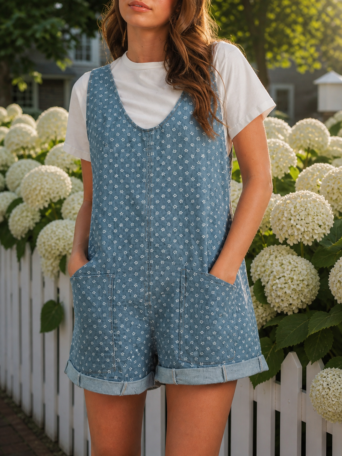 Garden Day Romper | Blue Jean