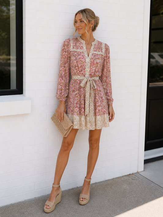 Sunday Best Floral Mini Dress | Pink Multi