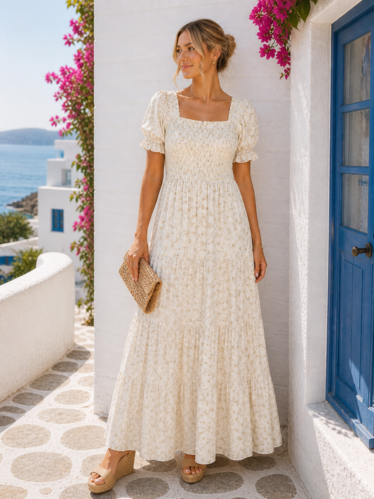 Floral Dream Maxi Dress | White Multi