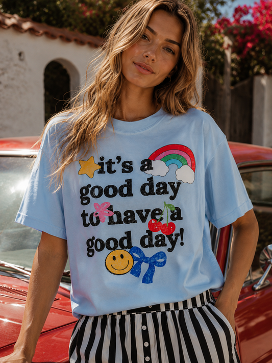 Good Day Tee | Blue Multi